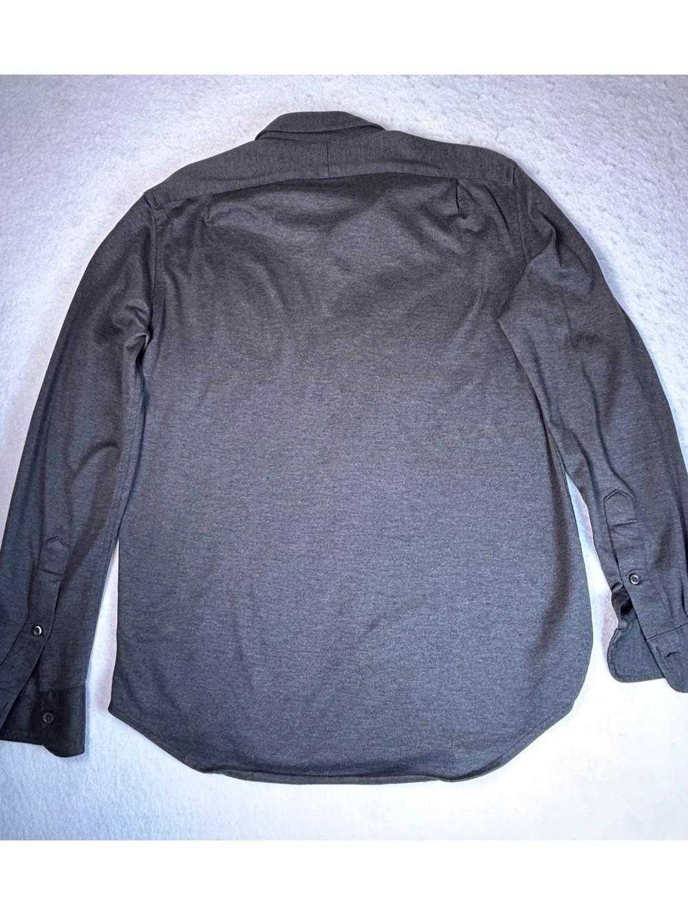 Polo Ralph Lauren Men’s Knit Dress Shirt Medium Gray Cotton Long Sleeve - Picture 6 of 6